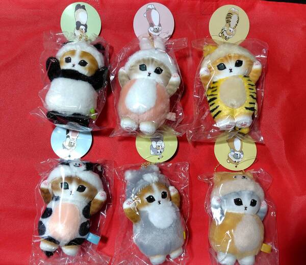 mofusand着ぐるみにゃんマスコットぬいぐるみコンプリートセットパンダうさぎトラくまオオカミうし新品タグ付き未開封モフサンドじゅの