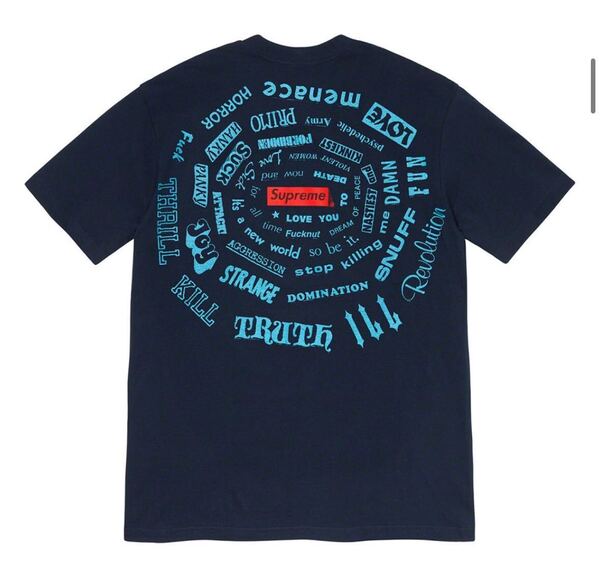 【新品 未使用 送料無料】21SS Supreme Spiral Tee Navy L ネイビー 紺 シュプリーム スパイラル Tシャツ ネイビー サークル ボックスロゴ