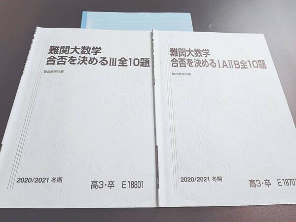 駿台 森茂樹・雲幸一郎先生 難関大数学合否を決める全10題 数学ⅠAⅡBと数学Ⅲ テキスト・板書フルセット 鉄緑会 河合塾 東進 SEG