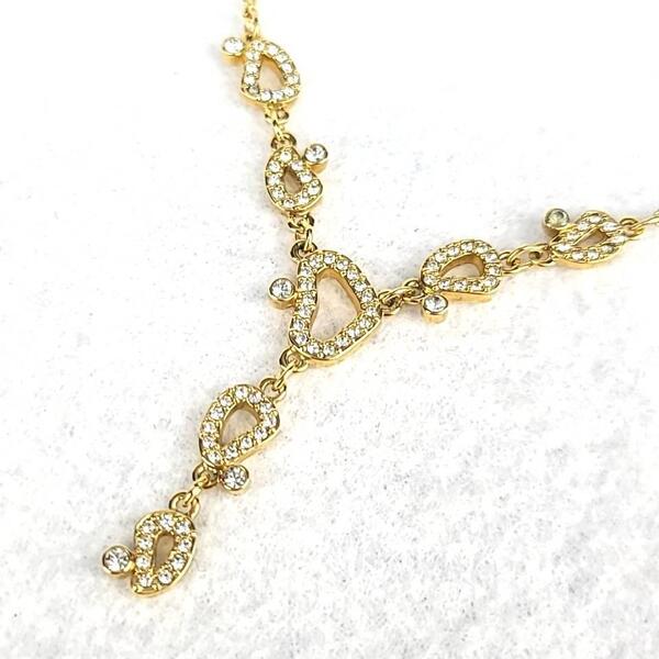 ●美品*スワロフスキー SWAROVSKI ネックレス ハート パヴェ ゴールド