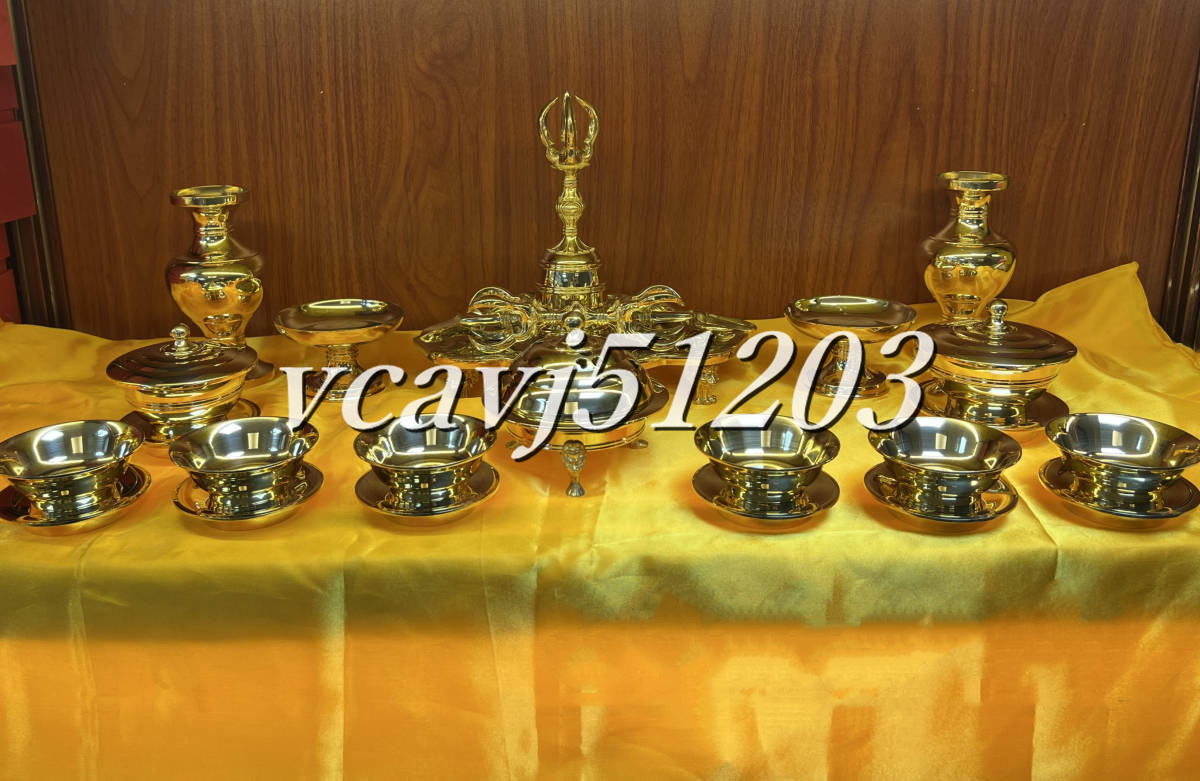 密教法具 寺院用仏具」平安型前具 一面器 大々 18点セット 仏具 密教法具 寺院用仏具」平安型前具 一面器 大々 18点セット 仏具