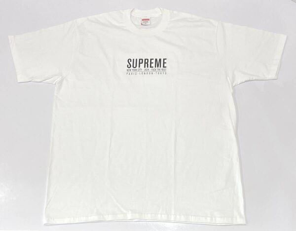 未使用 国内正規品 Supreme シュプリーム Tシャツ メンズ サイズXL ホワイト 白 Paris Tee パリ ロゴTシャツ トップス 鑑定書付き 送料無料