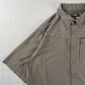 US Vintage HABIT ナイロン100% くすみカラー ロゴ メッシュ アウトドア デザインシャツ