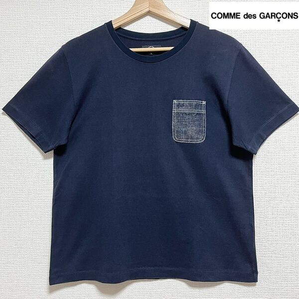 【超美品レア】COMME des GARONS × Bleu De Paname コムデギャルソン × ブルードゥパナム コラボ フランス製 デニムポケットTシャツ S