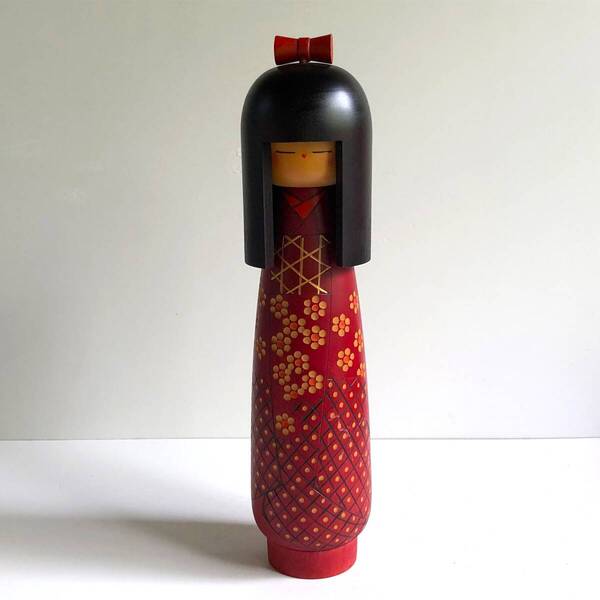 かずを 高見沢かずを 高見沢一夫 創作こけし 高さ約40.5cm 重量約1352g