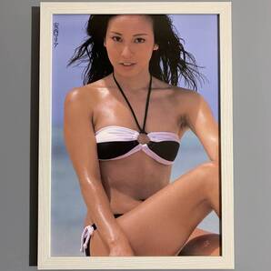 ■安西マリア■水着グラビア/A4額装品/貴重写真/ビキニ/セクシー/可愛い/歌手/女優/美人/美乳/昭和レトロ/印刷物/インテリア G826