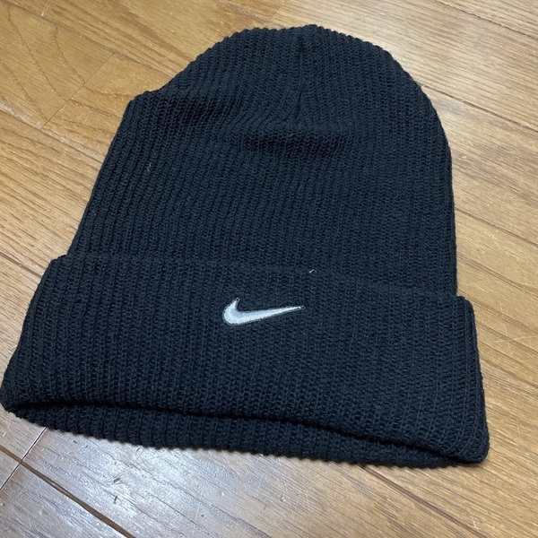 ナイキ NIKE スウォッシュ ビーニー ニット帽 ニットキャップ '90 復刻 古着 ブラック 黒