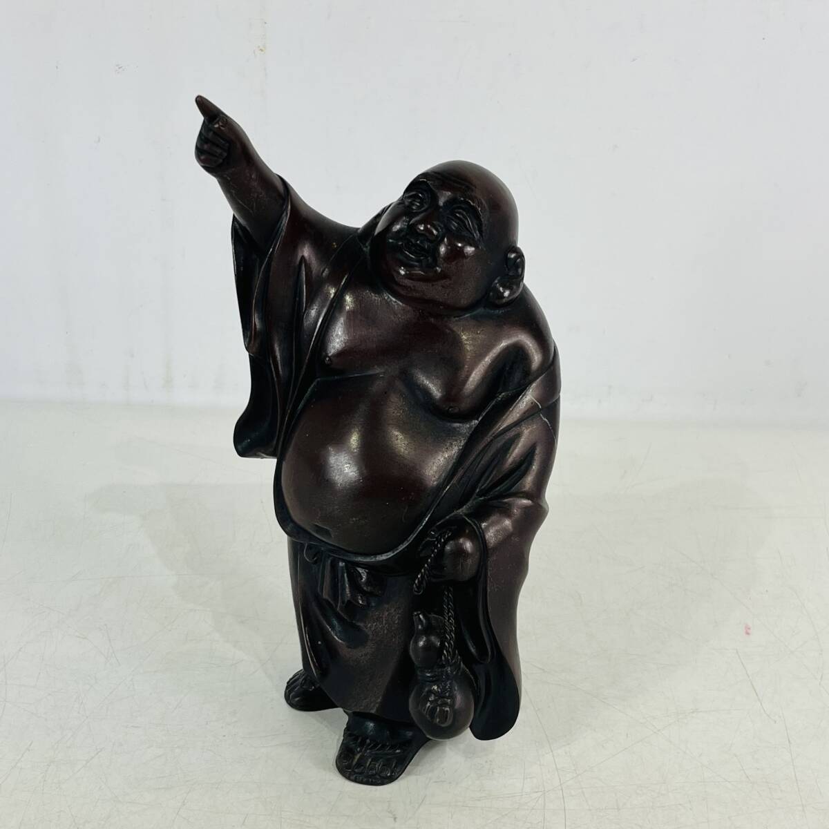 194『唐銅 指月 布袋像』 /骨董品 古美術 古玩 アンティーク 工芸品