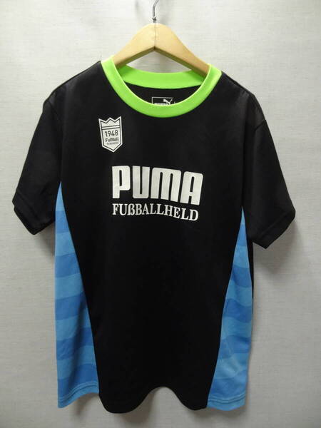 全国送料無料 プーマ PUMA 子供服 キッズ 男&女の子 黒色 サッカー等 スポーツ ポリエステル100% Tシャツ 160