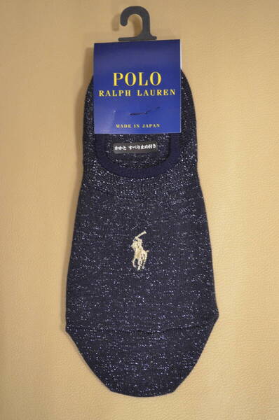 新品 未使用 女性 POLO RALPH LAUREN ポロ ラルフローレン ラメ入りペッツソックス 日本製 送料無料
