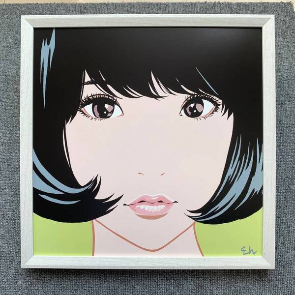 ■江口寿史『ALL ABOUT POP <1>』 LPサイズ 額入り 貴重イラスト 印刷物 ポスター風デザイン 額装品 アートフレーム インテリア
