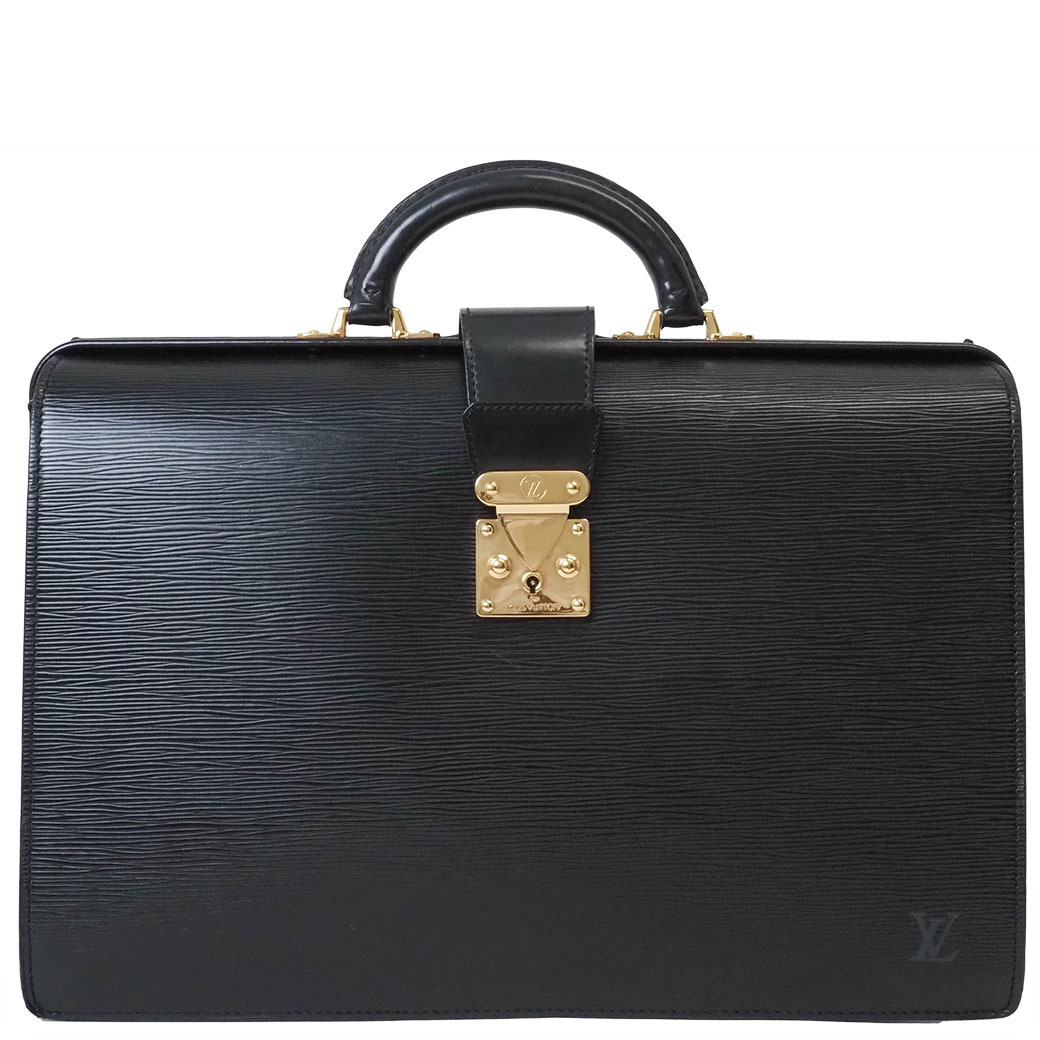 ルイヴィトン セルヴィエットフェルモワール バッグ ブラック M54352 メンズ エピレザー ビジネスバッグ LOUIS VUITTON 中古