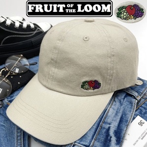 FRUIT OF THE LOOM ホワイト系 キャップ アウトドアキャンプゴルフ野球帽子バイクトラックスポーツロゴ刺繍 フルーツオブザルーム
