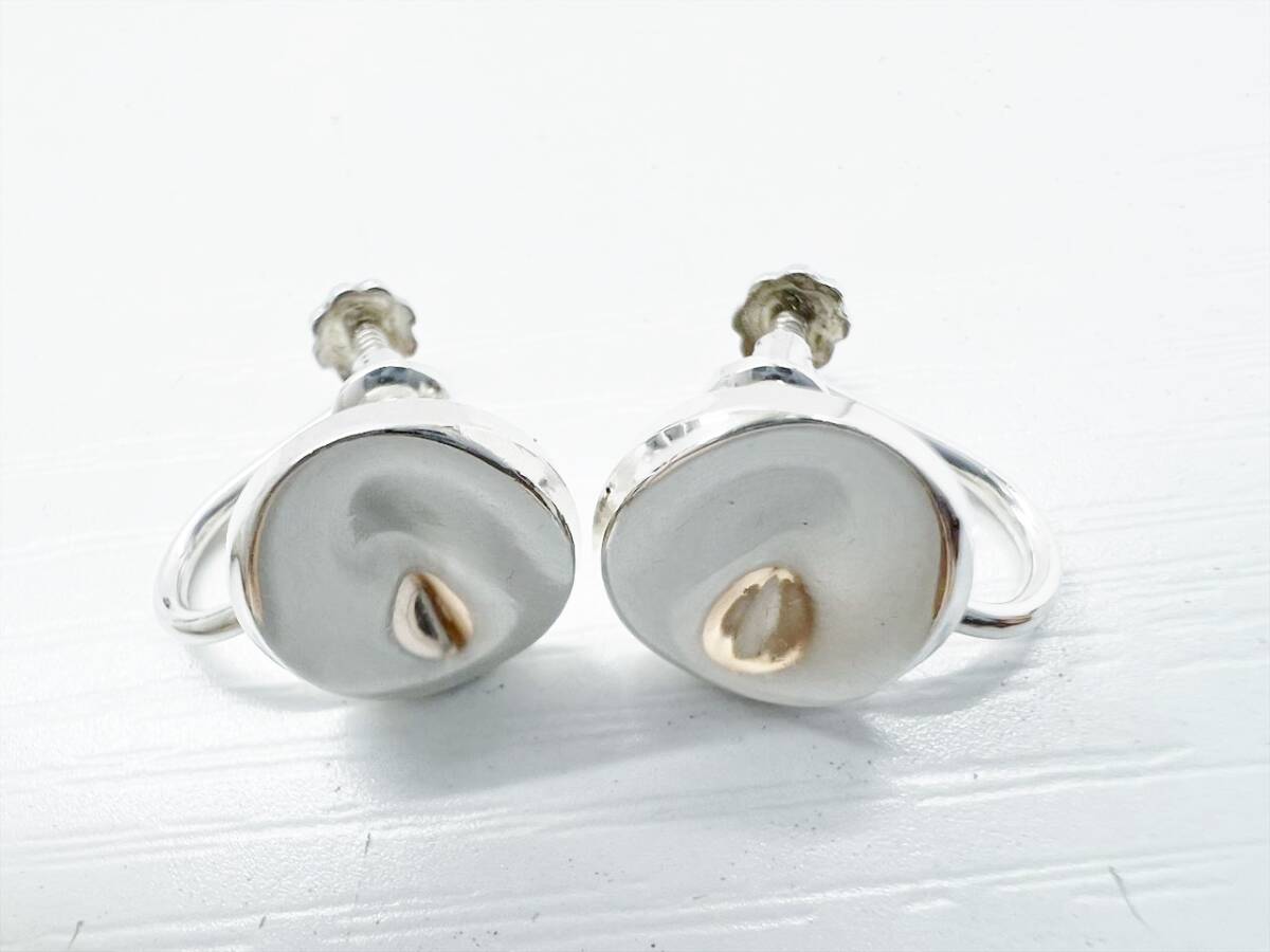美品 Georg Jensen ジョージジェンセン 136D ラウンド シルバー イヤリング 925