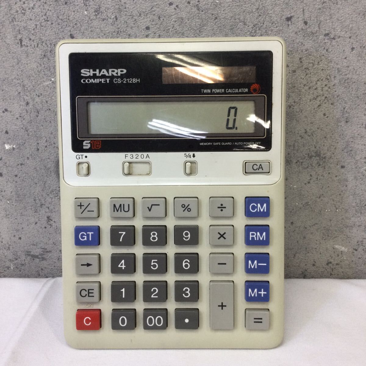 SHARP CS-2128H 電卓 取説付属 検索)シャープ コンペット COMPET 12桁 古い 名機 CS2128計算機 電卓 レトロ 機器  機械 ビンテージ 希少｜OA機器