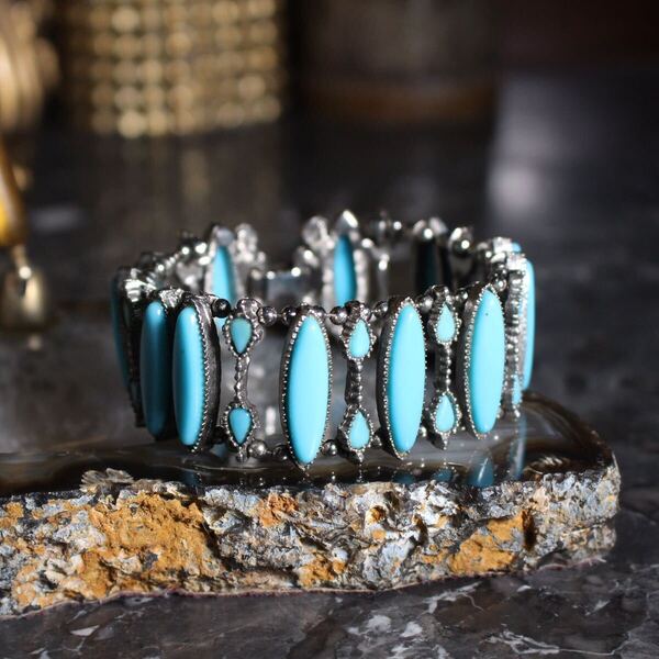 USA VINTAGE COLOR STONE DESIGN BRACELET/アメリカ古着カラーストーンデザインブレスレット