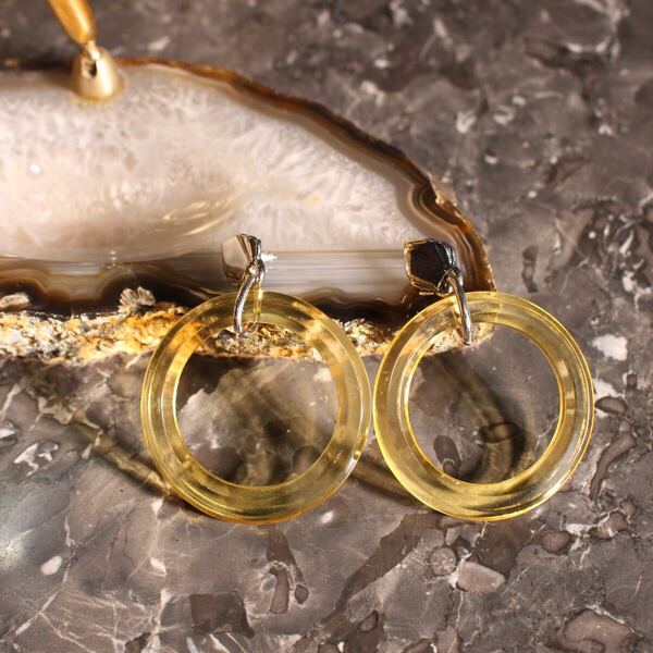 USA VINTAGE CLEAR RING DESIGN EARRING/アメリカ古着クリアリングデザインピアス