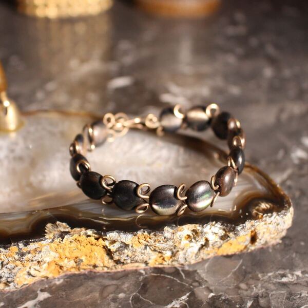 USA VINTAGE STONE METALWORK DESIGN BRACELET/アメリカ古着ストーンメタルワークデザインブレスレット