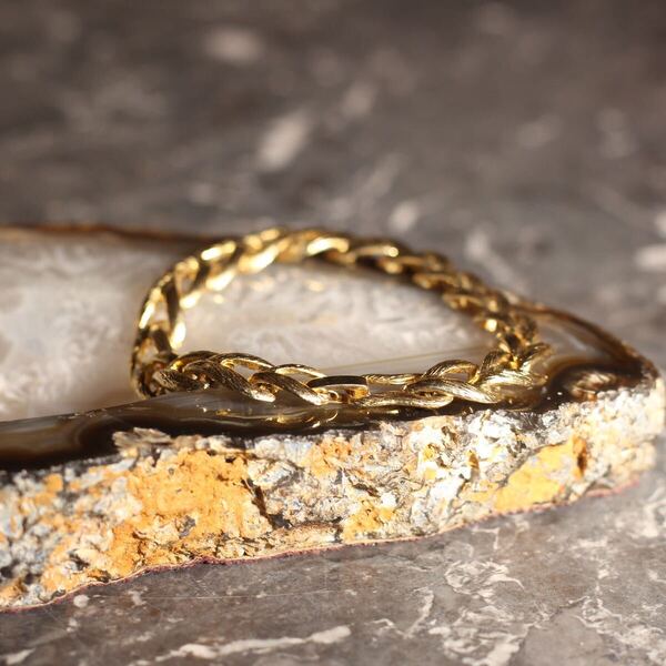 USA VINTAGE GOLD CHAIN DESIGN BRACELET/アメリカ古着ゴールドチェーンデザインブレスレット