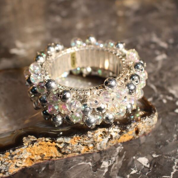 USA VINTAGE SOAP BUBBLE BEADS DESIGN BRACELET BANGLE/アメリカ古着シャボン玉ボーズデザインブレスレットバングル