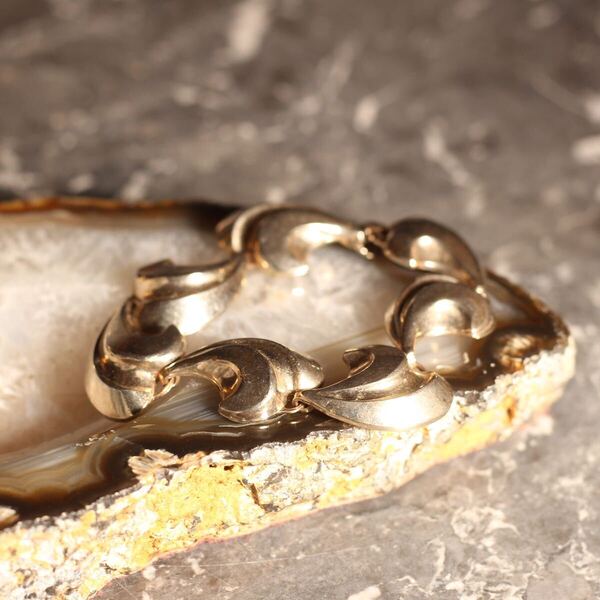 USA VINTAGE ART DECO DESIGN METAL BRACELET/アメリカ古着アールデコデザインメタルブレスレット