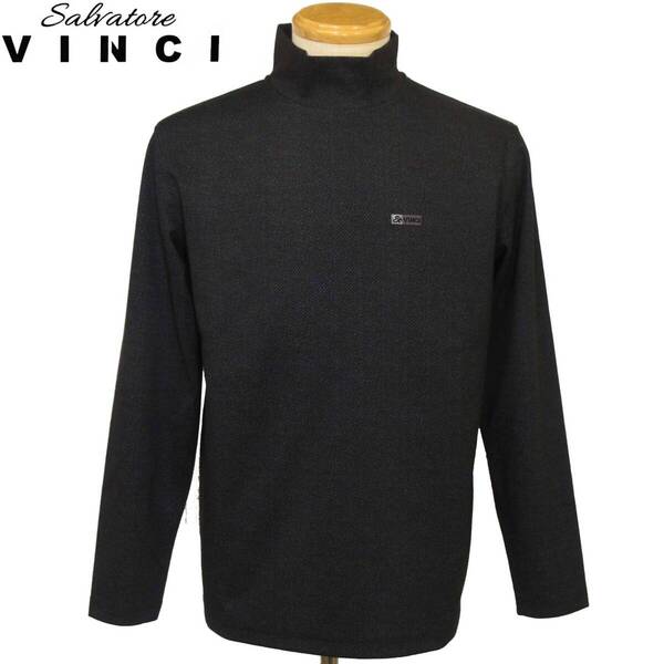 ★VINCI★SALE ハイネック長袖Tシャツ【黒×グレーL】秋冬モデル 35150129 サルバトーレビンチ