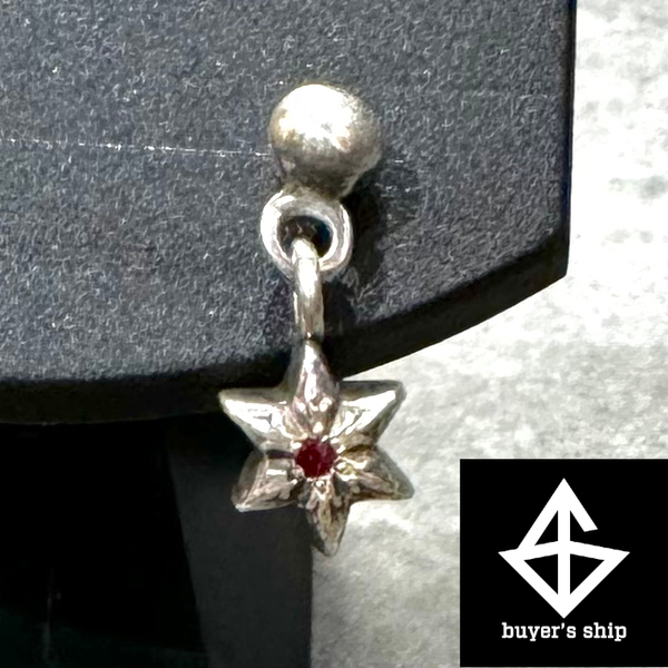 C/タイニースター1ルビードロップピアス/ポスト585/キャッチ925