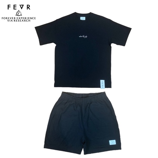 FEVR フォーエバー■送料込■大人めシンプル コットン Tシャツ & ショートパンツ セットアップ■黒 M■サーフィン 格闘技 ルーカ バンクス