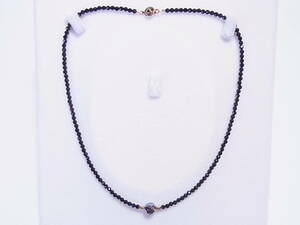  high purity tera hell tsu cut 8mm× natural black spinel cut 3mm necklace 