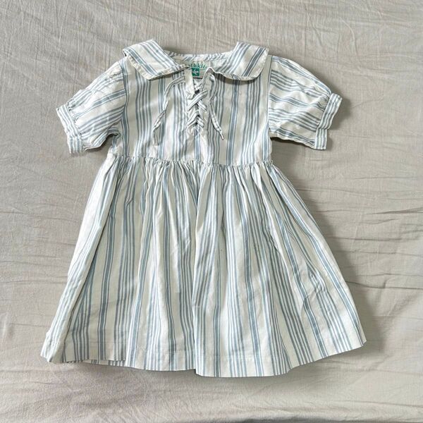 イギリスvintage子ども服 古着 ヴィンテージ セーラー襟ワンピ 90-100サイズ