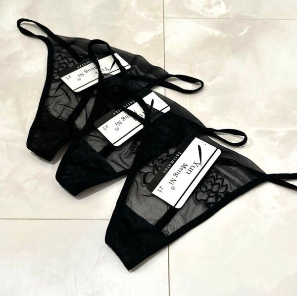 【新品】 Tバック 黒 3枚セット ☆男性注文可☆ セクシー ティーバッグ 下着
