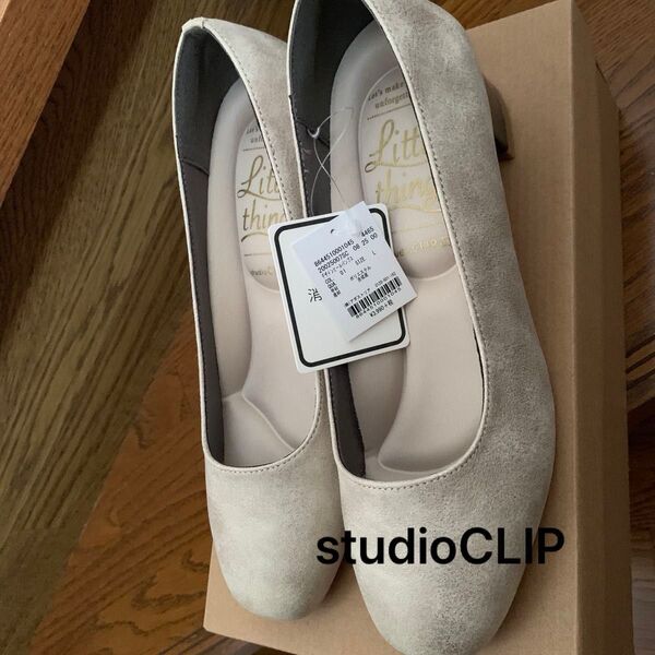 studioCLIP デザインヒールパンプス ゴールド Lサイズ