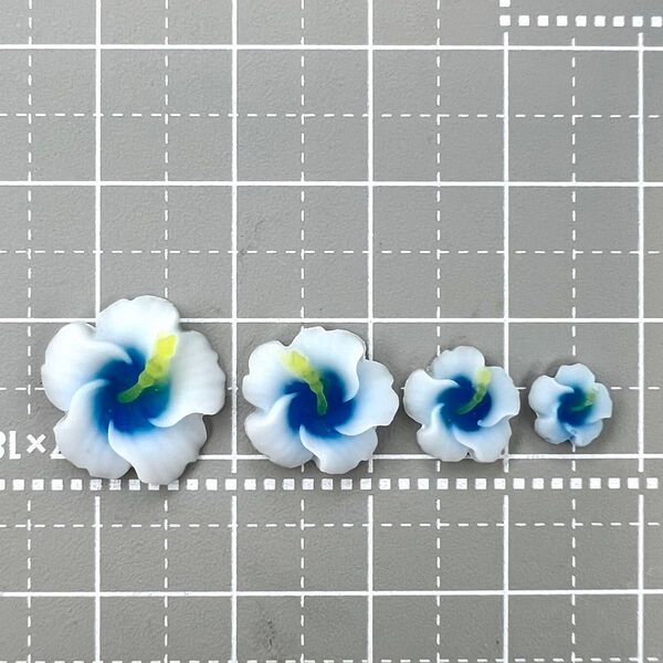 ハイビスカス 青 ブルー 3d デコパーツ ネイルパーツ