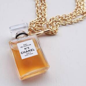 シャネル CHANEL NO.5 香水 ミニボトル チェーン ネックレス ゴールド アクセサリー ケース ヴィンテージ レア 美品 香水瓶 パフューム
