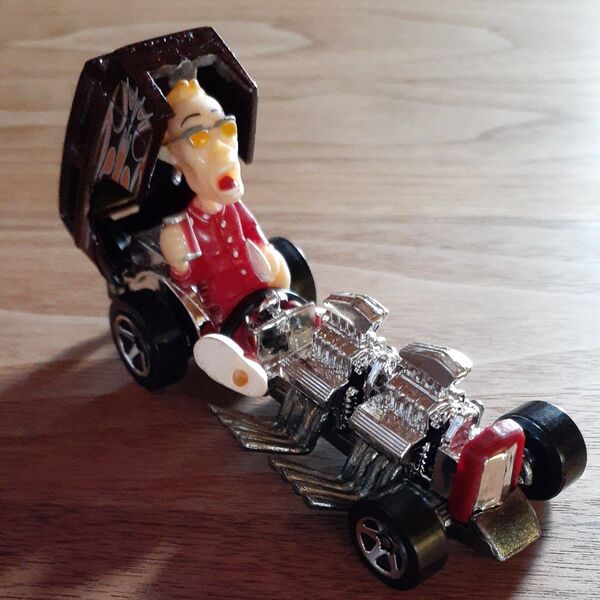 所さん☆Way 2 Fast (マルーン) ドラッグ カー 改 Hot Wheels 長さ約92mm