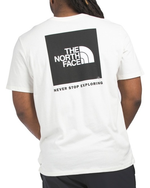 新品未使用! ザノースフェイス メンズ BOXロゴ Tシャツ ガーデニアホワイト/ブラック XLサイズ THE NORTH FACE アウトドア キャンプ