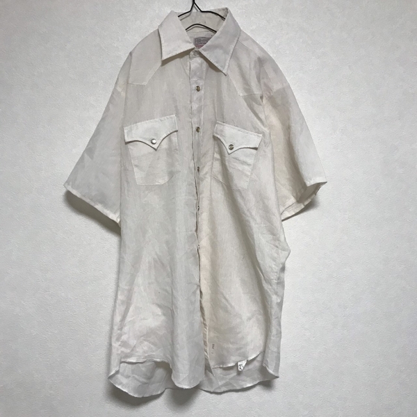 HBARC ウエスタン 半袖シャツ USA製 白 ホワイト 古着 ビンテージ