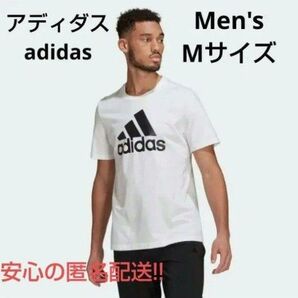 新品タグ有!!アディダスadidasメンズMサイズロゴ入Tシャツ