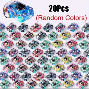 ミニプルバックカーセット 20個 アソートカラー 子供向けプラスチック製レーシングカー ミニカー