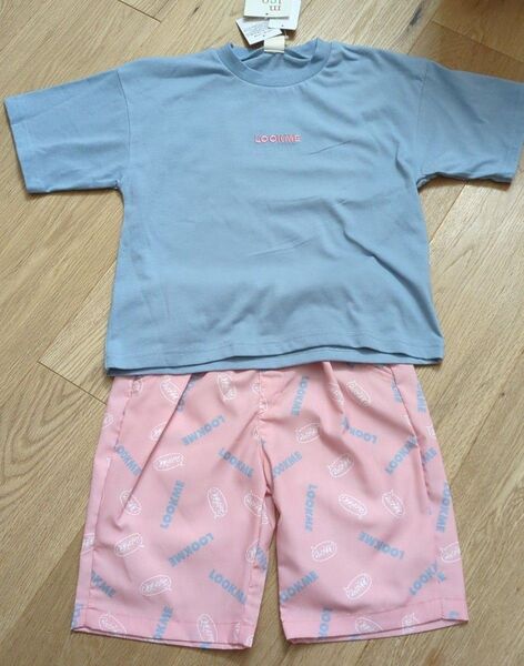 新品 ミコリッド 120 セトア LOOK ME 半袖Tシャツ 短パン ピンク ブルー 上下セット