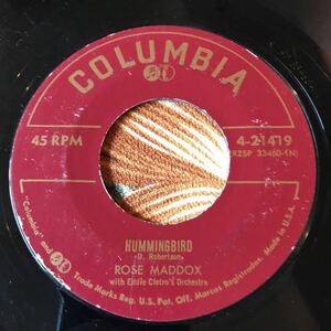 ROSE MADDOX US Original 7inch HUMMINGBIRD Hillbilly ロカビリー