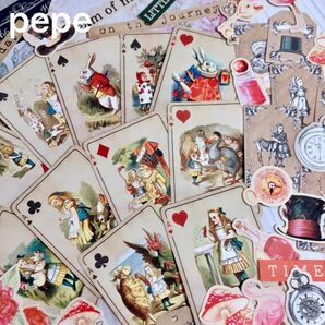 Alice vintage 素材パック ジャンクジャーナル アリス トランプ レトロ ヴィンテージ