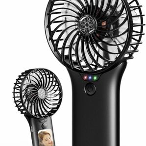 ハンディファン USB充電式 携帯扇風機 手持ち扇風機 ブラック 静音 軽量 4段階