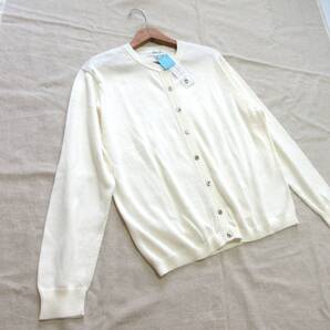 未使用 新品 送料込み SIMPLE LIFE シンプルライフ ホワイト コットン ニット ゆったり カーディガン 13号 ( 白 綿 ウォッシャブル 洗える