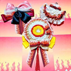 ハンドメイド 痛ロゼットバッグチャーム セット