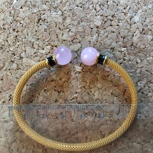 パワーストーン ゴールドバングル(ローズクォーツ)