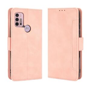 Motorola Moto G30/G10対応 キックスタンド 保護ウォレットケース クレジットカードホルダー付き (ピンク)
