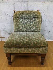 C Karimoku karimokukoroniaru series one seater . sofa 1P sofa sofa floral print total pattern rattan braided green 