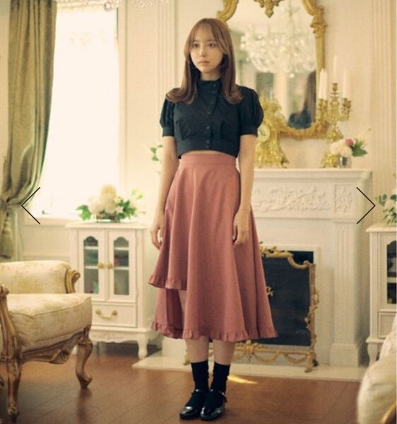 新品タグ付き axes femme アシンメトリーミディスカート FICKLE BEBE ピンク サイズ0