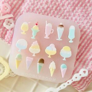 シリコンモールド クリームソーダ パフェ アイスクリーム かき氷 ネイル パーツ